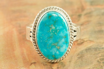 Genuine Kingman Turquoise Sterling Silver Ring